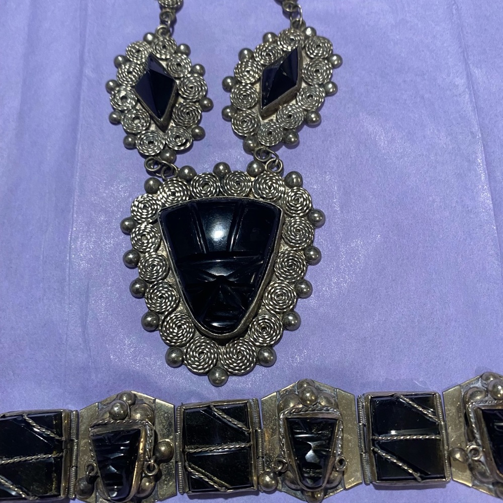 VINTAGE TAXCO NECKLACE AND BRACELET